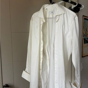 HallMadden Men's Dress Shirt, Creamy White